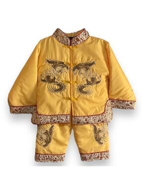 Asian Style Dragon Embroidery Tang Suit Traditional Festival New Years 10M